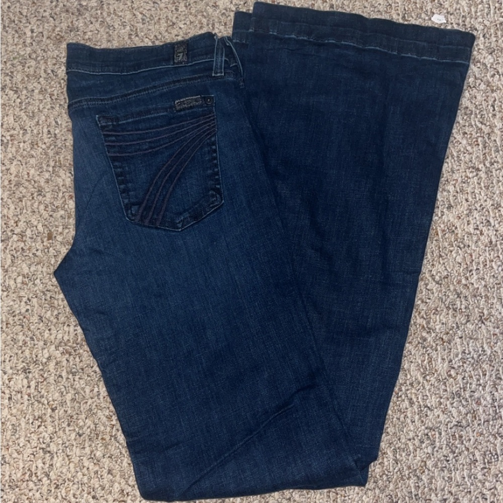 7 For All Mankind Dark Blue Denim Pants
